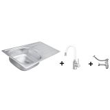 NERJAVNO POMIVALNO KORITO MINES-IB SET OPAL, SATIN, MIB25003 + BELA ARM. K 910+SIFON