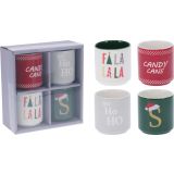 SET SKODELIC IN LONČKOV EH 180 ML SET 4/1 BOŽIČNI DEKOR BREZ ROČAJ.V ŠKATLI