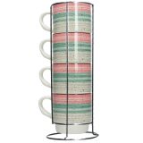 SET SKODELIC IN LONČKOV TOGNANA 4 DELNI 320 ML W/METAL STANDURBAN URBAN PASTEL