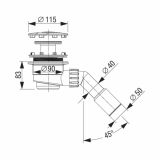 SIFON ZA KAD ZA PRHANJE LIV 40/50 MM PVC ROZETA FI 115