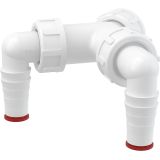 SIFON ZA PRALNI STROJ VAFRA PVC KOLENO ZA DVA PRALNA STROJA Z MEMBRANO