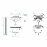 SIFON ZA UMIVALNIK MINES-IB IZLIVNI VENTIL NA POTISK KLIK-KLAK PORCELAN BELI