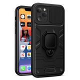 SILIKONSKI OVITEK ARMOR RING Z ZAŠČITO KAMERE ZA IPHONE 15 - ČRN