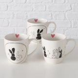 SKODELICA / LONČEK BOLTZE HAPPY, BEL Z VZORCEM, 400 ML, SORT.