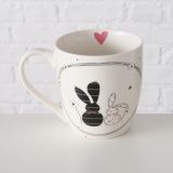 SKODELICA / LONČEK BOLTZE HAPPY, BEL Z VZORCEM, 400 ML, SORT.