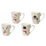 SKODELICA / LONČEK DECORIS SNEŽAK/JELENČEK/MEDVEDEK/ PINGIVN PORCELAN