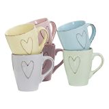 SKODELICA / LONČEK RITZENHOFF & BREKER 360 ML, RAZLIČNI VZORCI SRCE