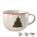 SKODELICA / LONČEK STAR 720 ML JUMBO NOVOLETNI VZOREC