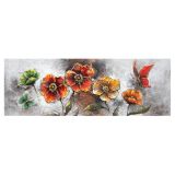 SLIKA BIVA ROŽE IN METULJ 50X150 CM 3D RAZLIČNA DEKORJA