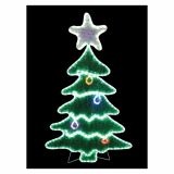 LUČKE UNICOM SMREKA Z ZVEZDO 115 CM Z ZELENO IN BELO GIRLANDO