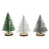 DEKORACIJA SMREKICA 8 CM SORT BELA / SREBRNA / ZELENA