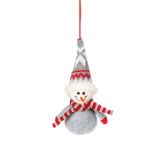 OKRASEK ZA JELKO GLOSSTYLE SNEŽAK 13 CM TEKSTILNI SIVI ALI RDEČI