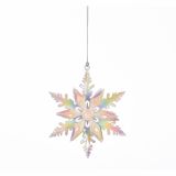 OKRASEK ZA JELKO GLOSSTYLE SNEŽINKA 11 CM PREMERA IZ UMETNE MASE PERL BARVE