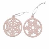 OKRASEK ZA JELKO GLOSSTYLE SNEŽINKA 7.5X8.7X0.5 CM PORCELANASTA SORTIRANO