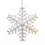 OKRASEK ZA JELKO GLOSSTYLE SNEŽINKA BELA FI 12 CM