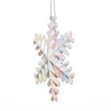 OKRASEK ZA JELKO GLOSSTYLE SNEŽINKA BELA FI 12 CM