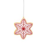 OKRASEK ZA JELKO GLOSSTYLE SNEŽINKA PIŠKOT 10.9 CM RDEČE BELI