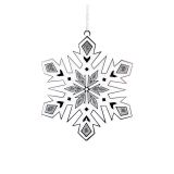 OKRASEK ZA JELKO GLOSSTYLE SNEŽINKA SREBRNO BELA 11X11X13 CM