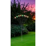 SOLARNA VRTNA SVETILKA GLOBO 8X RGB LED 0.06W 3.2V ČRNA, MENJALNIK BARV INOX