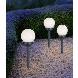 SOLARNA VRTNA SVETILKA GLOBO TALNA BUNKA LED INOX 0.06W 3V, 4500K