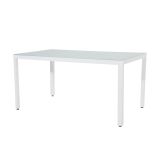 KOVINSKA MIZA LESLI SOLEIL 150X90 CM BELA