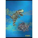 ŠOLSKI ZVEZEK STREET DINOSAURS A4 ČRTAN Z ROBOM, 54 LISTOV, SORT