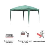 PAVILJON NATERIAL EORI II 295X295 ZELEN ZLOŽLJIV