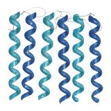 OKRASEK ZA JELKO GLOSSTYLE SPIRALASTI MODRI 18 CM DOLŽINE SORTIRANO 6 KOSOV