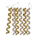 OKRASEK ZA JELKO GLOSSTYLE SPIRALASTI ZLATI 18 CM DOLŽINE 6 KOSOV