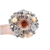 NAMIZNA DEKORACIJA GLOSSTYLE SREBRNA DEKORACIJA S STE KLENIM KOZARČKOM FI 18CM