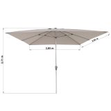 SENČNIK NATERIAL SRED.AURA II 290X290 RJAV ALU, 250G