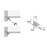 NOSILEC HRBTIŠČA HETTICH DIY 14X10X10 PVC, BELA, V ZAVOJU JE 20 KOS