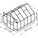 STEKLEN RASTLINJAK VITAVIA CASSANDRA 8300, ESG 3 MM ČRNA