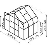 STEKLEN RASTLINJAK VITAVIA DIANA 5000 ESG 3MM 2.6X2M SMARAGDNA