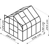 STEKLEN RASTLINJAK VITAVIA DIANA 6700 ESG 3MM SMARAGDNA 2.6X2.6M