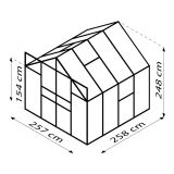 STEKLEN RASTLINJAK VITAVIA JUPITER 6700 ESG 3MM SMARAGDNA 2.6X2.6M