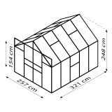 STEKLEN RASTLINJAK VITAVIA JUPITER 8300 ESG 3MM SMARAGDNA 2.6X3.2M