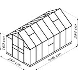 STEKLEN RASTLINJAK VITAVIA OLYMP 11500 ESG 3 MM ČRNA 254X257X448