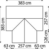 STEKLEN RASTLINJAK VITAVIA ORANŽERIJA SIRIUS ESG 3MM ČRNA 3.8X3.8M