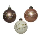 STEKLENA BUNKA DECORIS BELA/RJAVA Z DEKORJEM FI 8 CM SORT