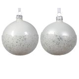 STEKLENA BUNKA DECORIS BELA Z VZORCEM FI 8 CM SORTIRANO