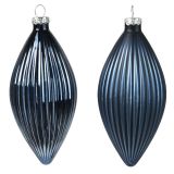 STEKLENA BUNKA DECORIS FI 6X13 CM, TEMNO MODRA VZOREC, 3/1