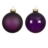 STEKLENA BUNKA DECORIS FI 8 CM, LILA 4/1 SIJOČA/MAT