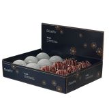 STEKLENA BUNKA DECORIS FI 8 CM, RDEČA, BELA VZOREC, SORTIRANO