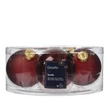 STEKLENA BUNKA DECORIS FI 8 CM, RDEČA OXBL ,4/1 SIJOČA/MAT