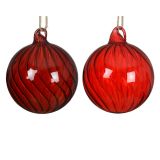 STEKLENA BUNKA DECORIS FI 8 CM, RDEČA SORTIRANO