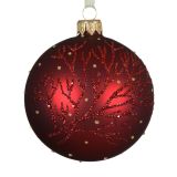 STEKLENA BUNKA DECORIS FI 8 CM, RDEČA VZOREC