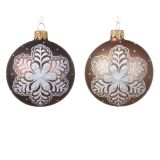 STEKLENA BUNKA DECORIS MOTIV SNEŽINKE FI 8 CM SORTIRANO