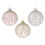 STEKLENA BUNKA DECORIS ORKROGLA ROZA/BELA FI 8 CM SORTIRANO