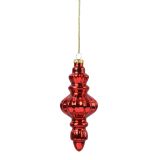 STEKLENA BUNKA DECORIS ORNAMENT, ZLAT, RDEČ, 15 CM,VZOREC, SORTIRANO